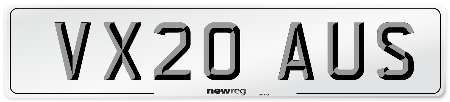 VX20 AUS Number Plate from New Reg